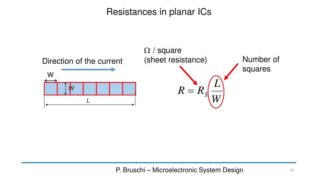 resistances in planar ics