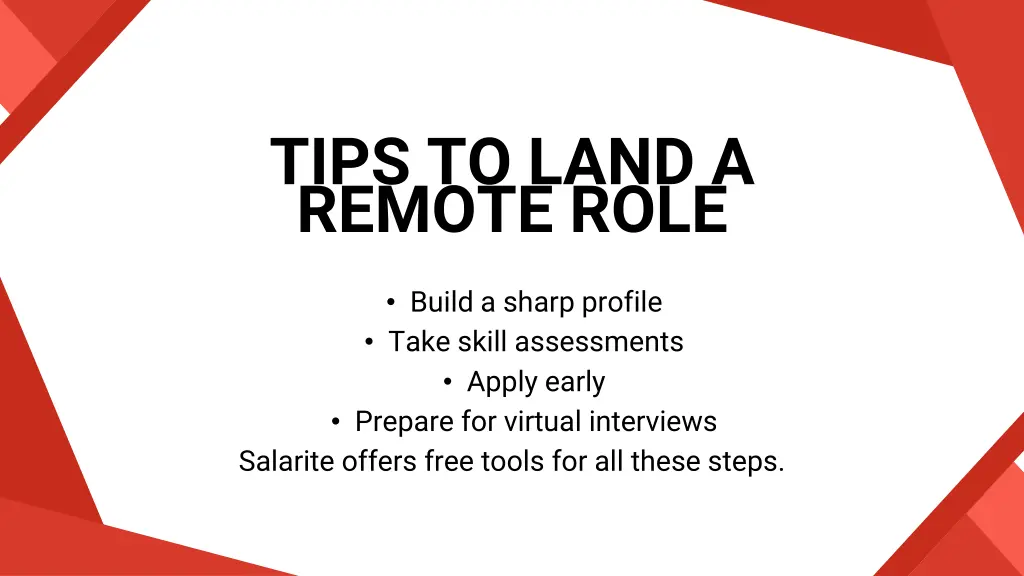 tips to land a remote role