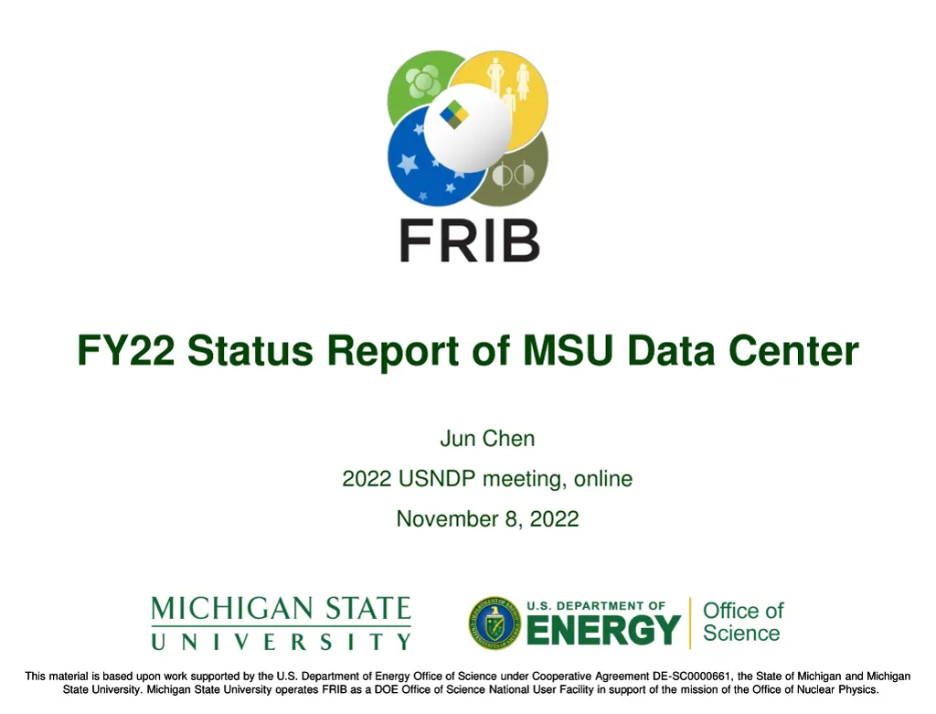 fy22 status report of msu data center