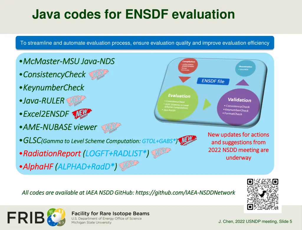 java codes for ensdf evaluation