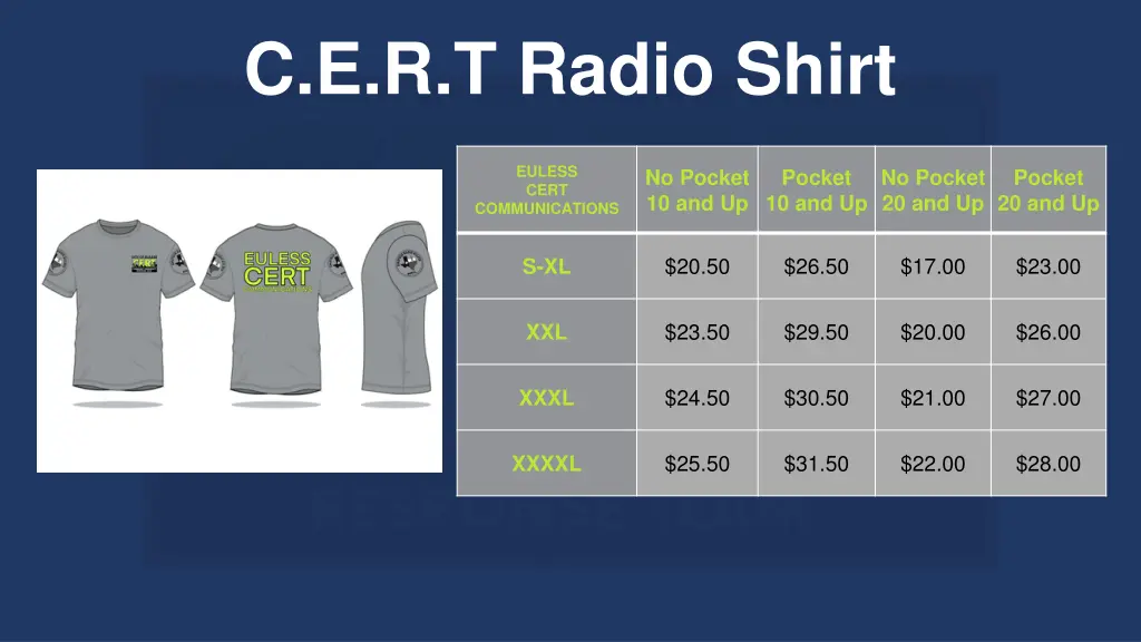 c e r t radio shirt