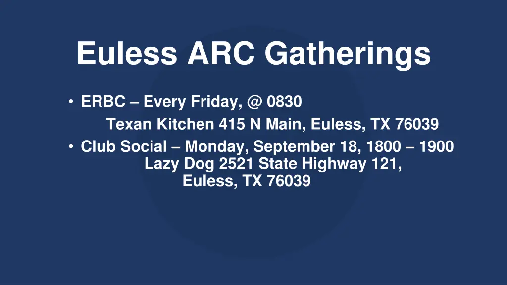 euless arc gatherings