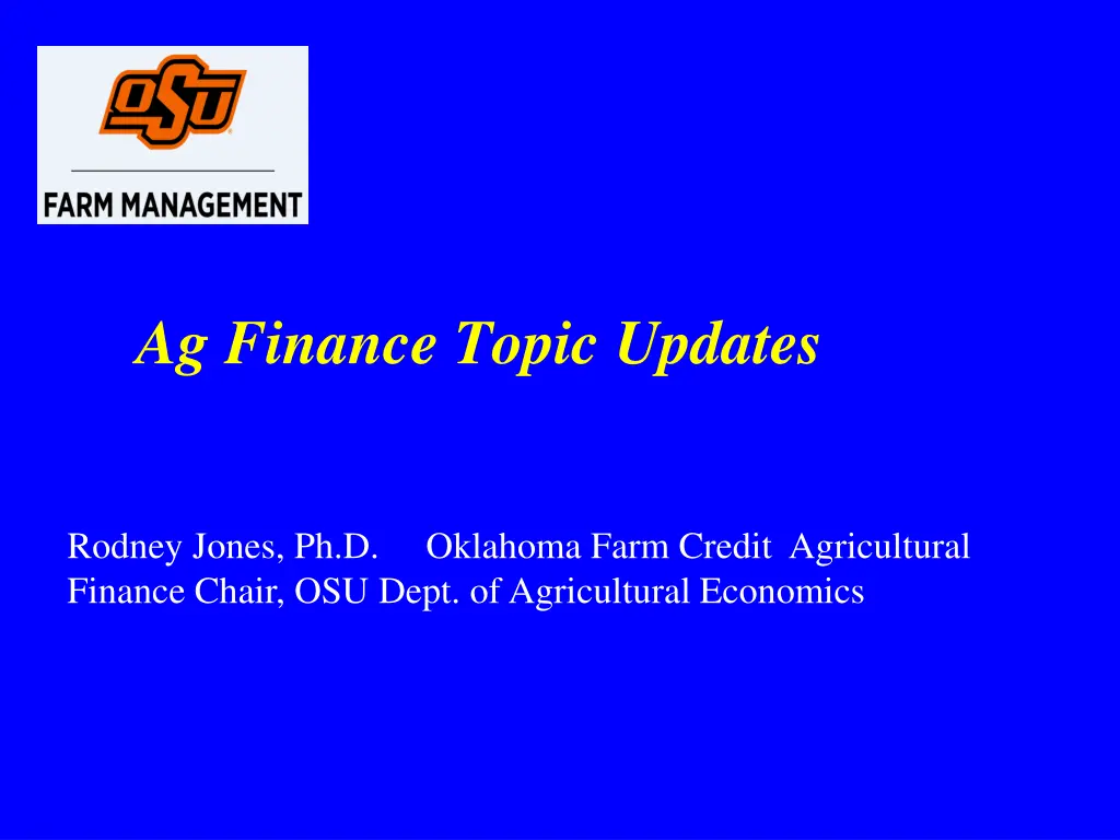 ag finance topic updates