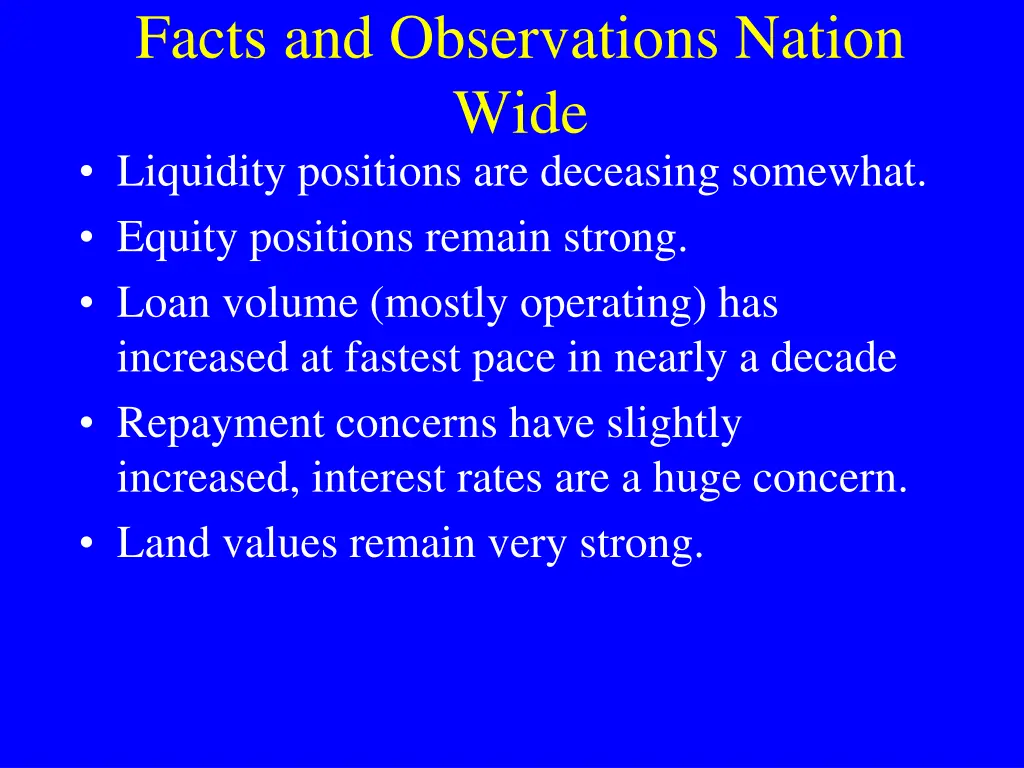 facts and observations nation wide liquidity