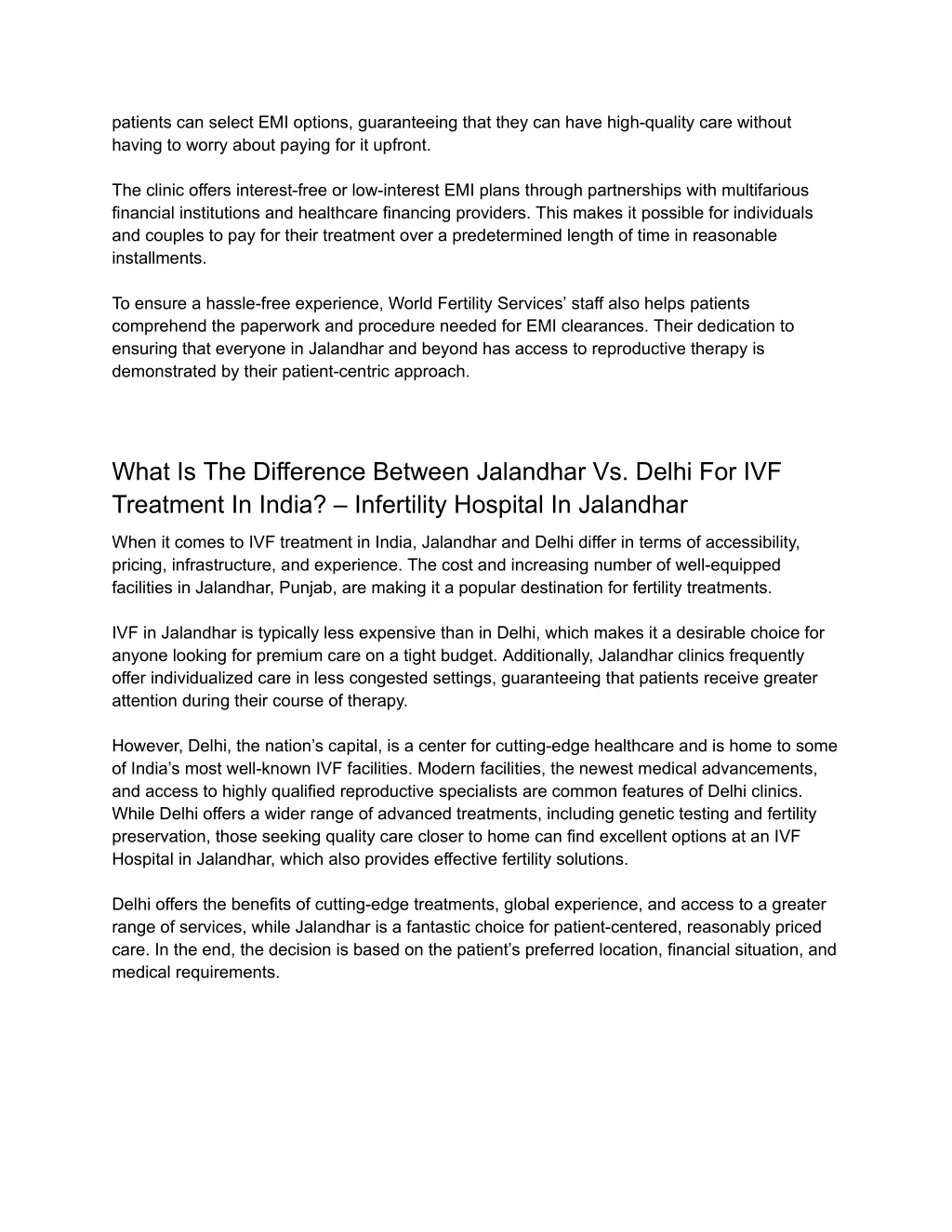 patients can select emi options guaranteeing that