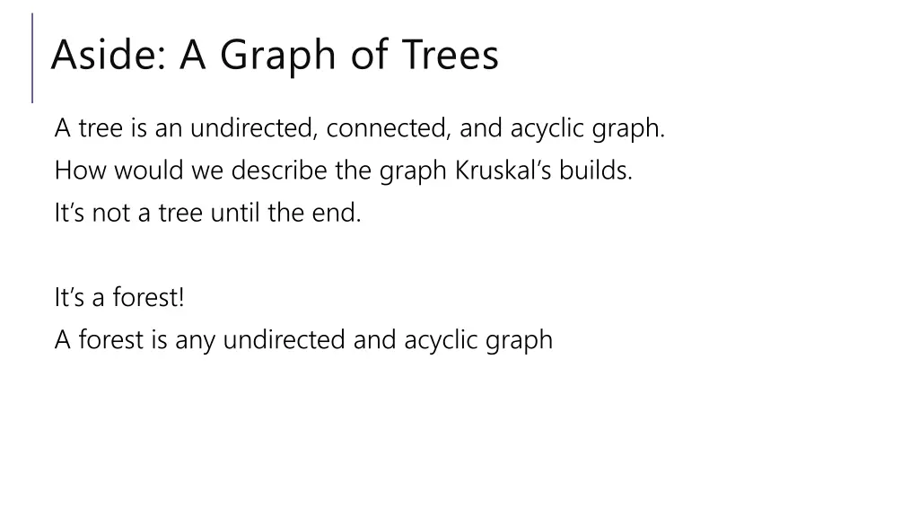aside a graph of trees