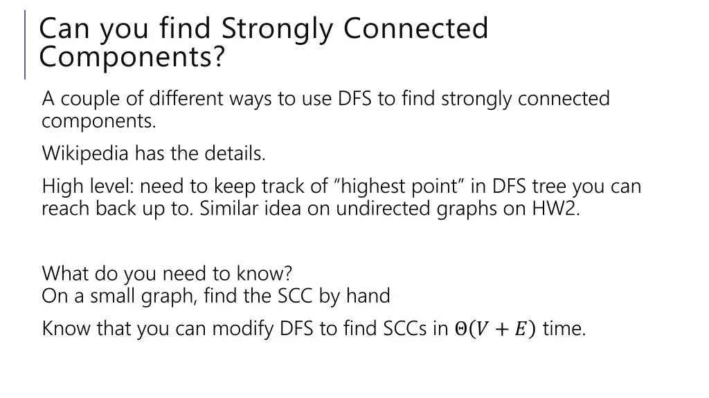 can you find strongly connected components