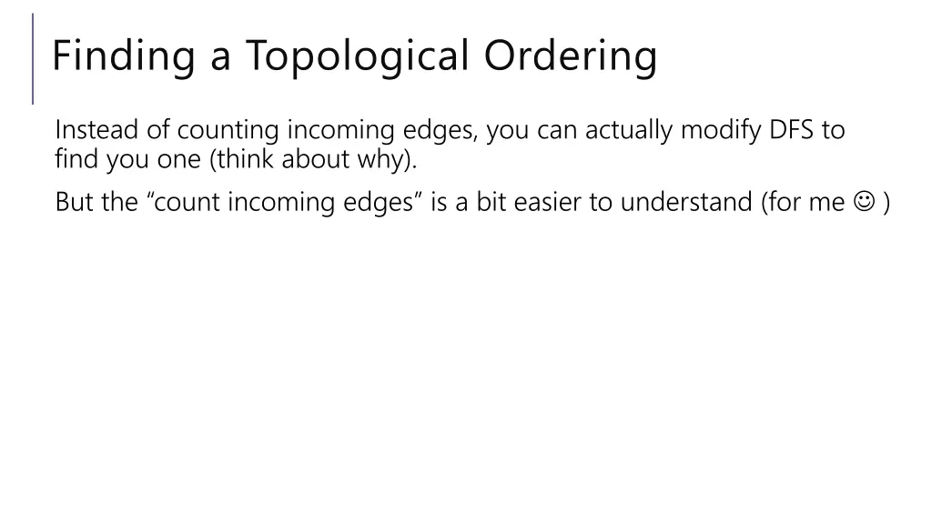finding a topological ordering
