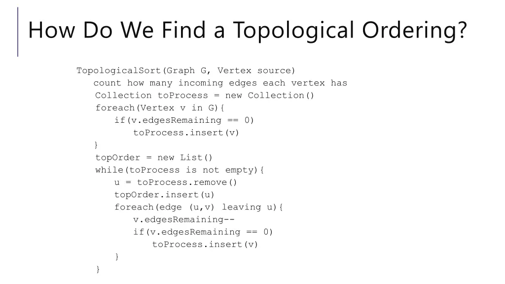 how do we find a topological ordering