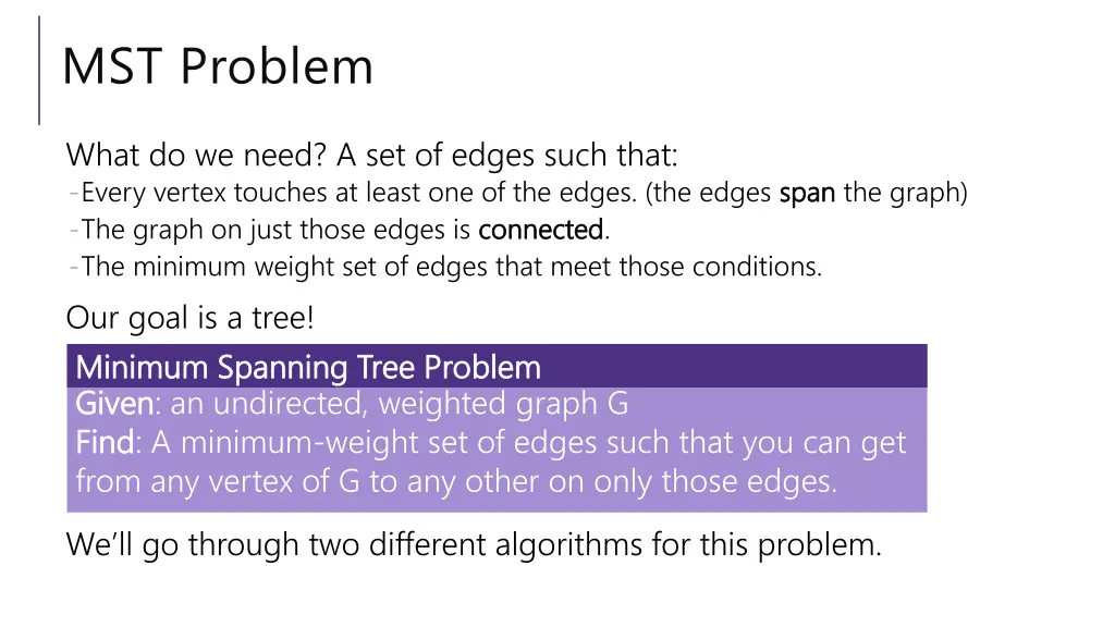 mst problem