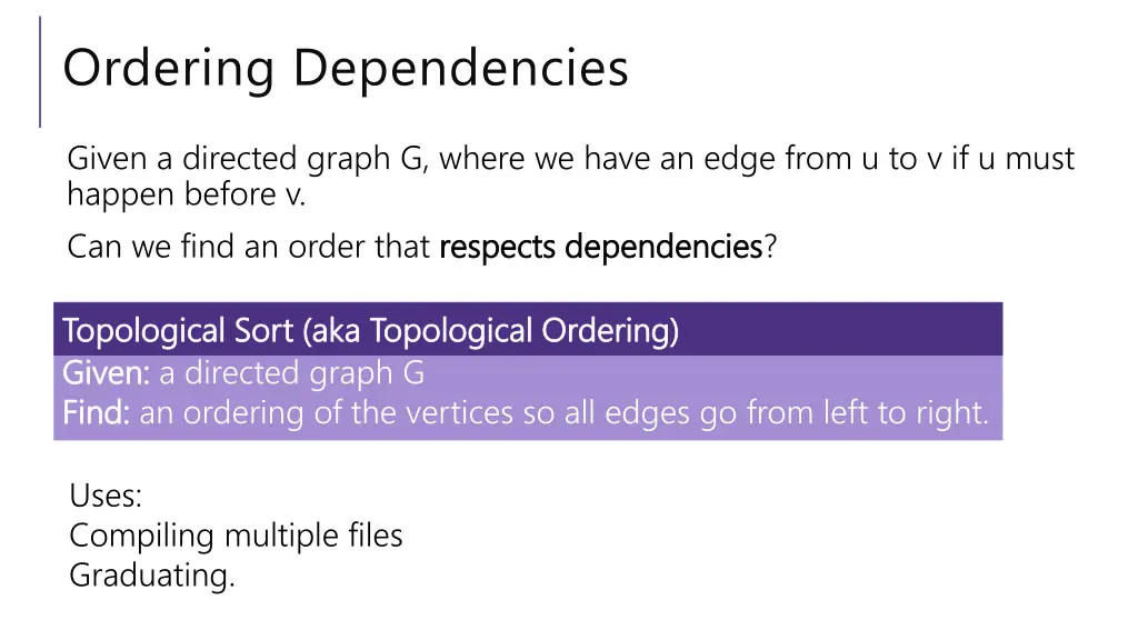 ordering dependencies 1
