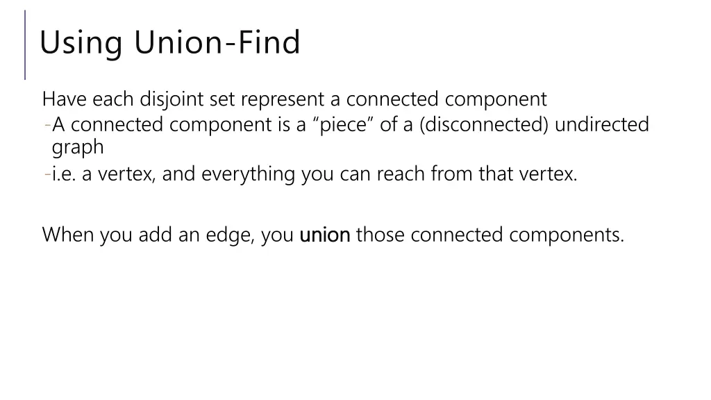 using union find