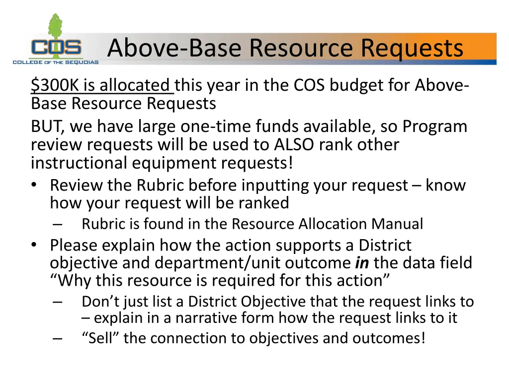above base resource requests