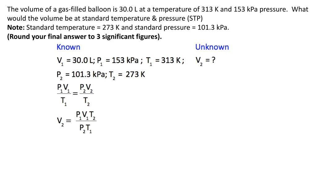 the volume of a gas filled balloon 2