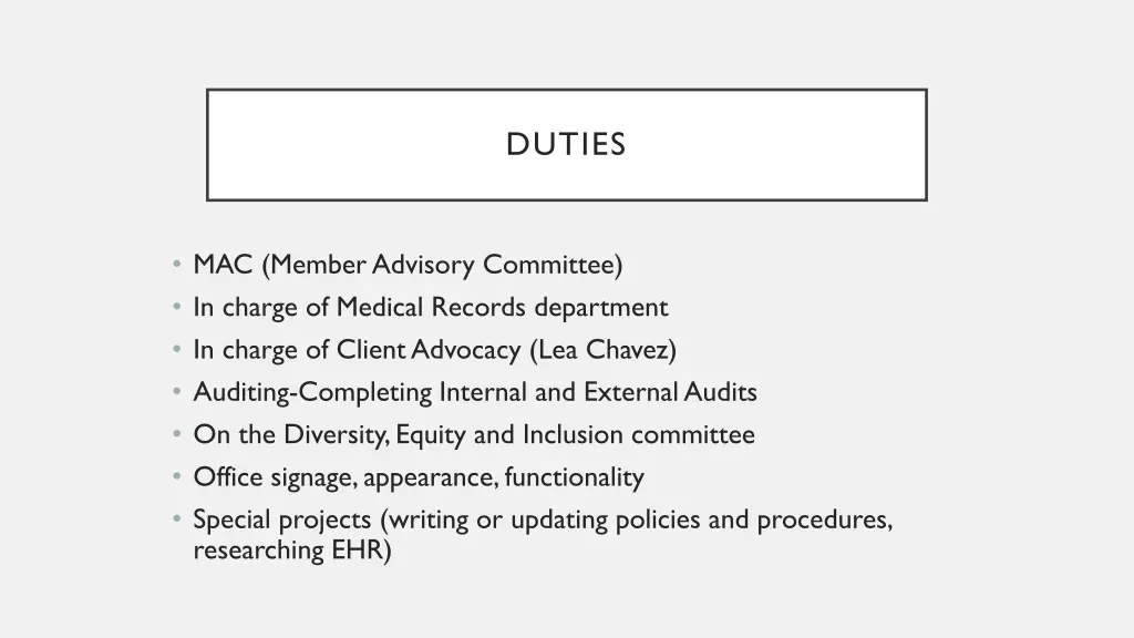 duties
