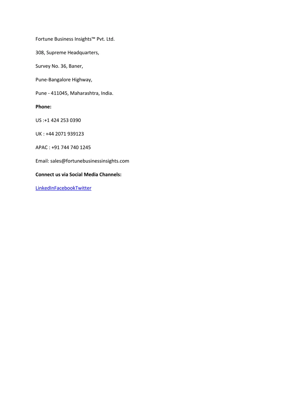 fortune business insights pvt ltd