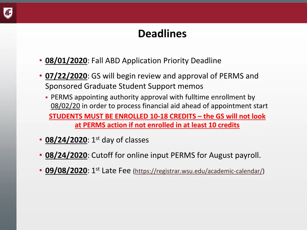 deadlines