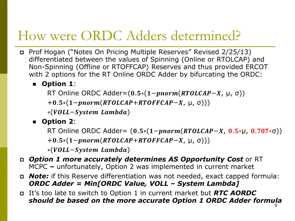 how were ordc adders determined