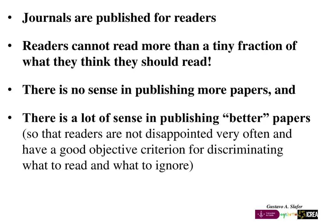 journals are published for readers