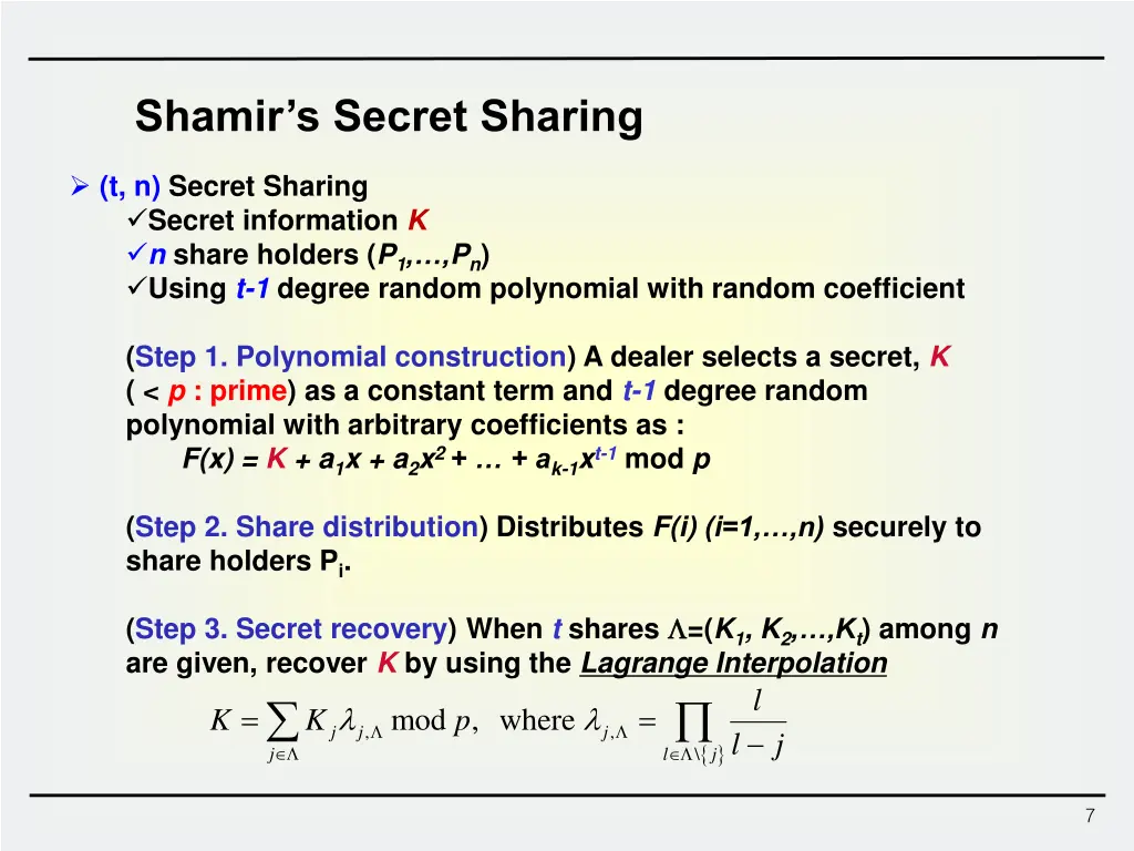 shamir s secret sharing