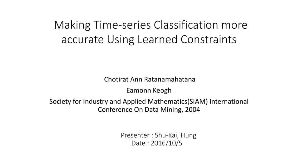 making time series classification more accurate