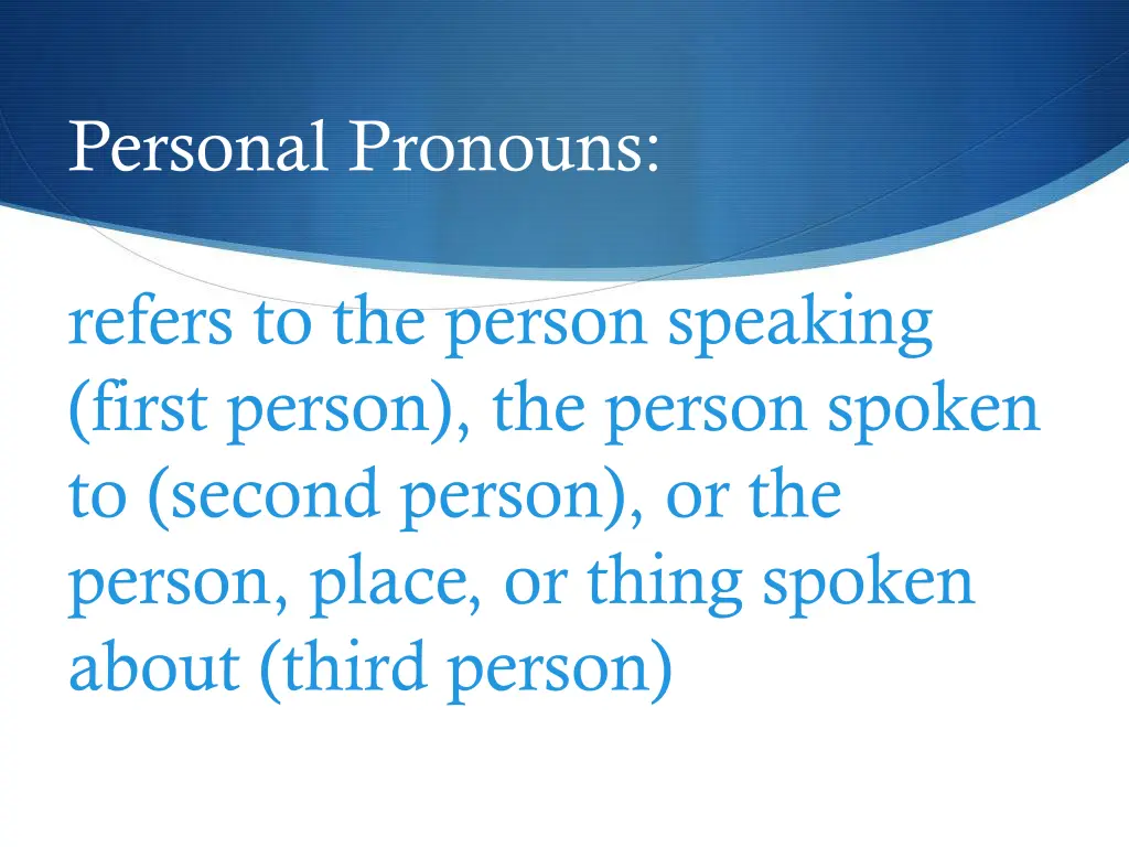 personal pronouns