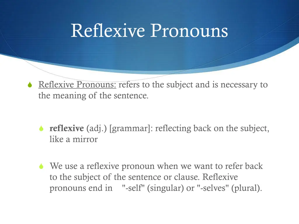 reflexive pronouns