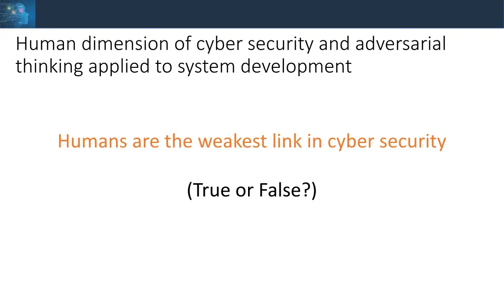 human dimension of cyber security and adversarial 1