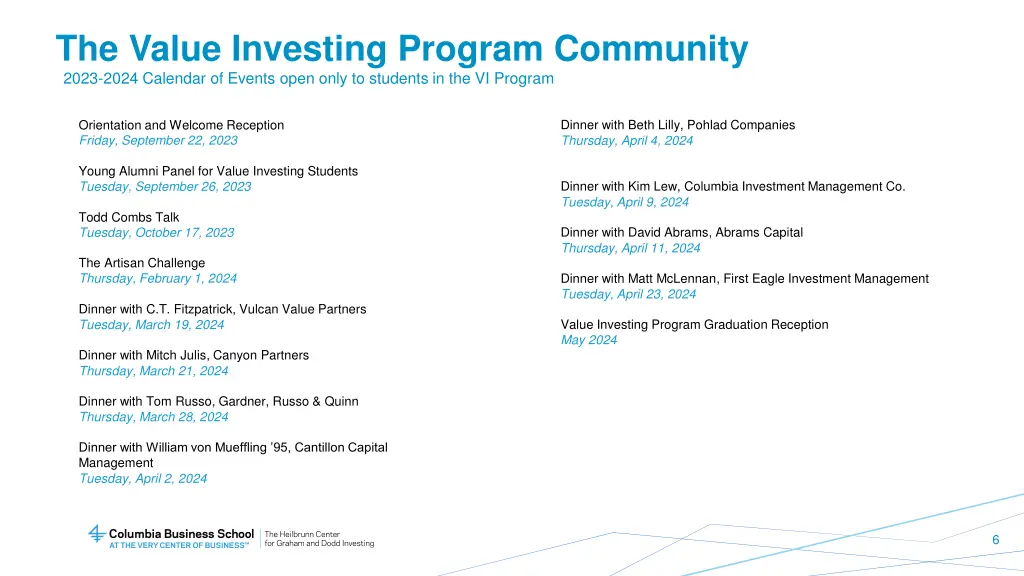 the value investing program community 2023 2024