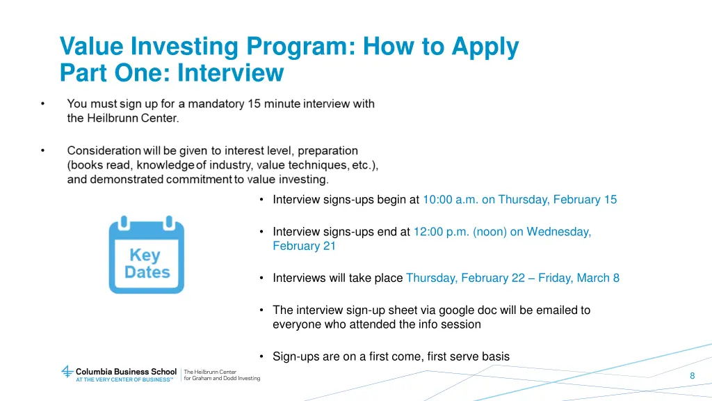 value investing program how to apply part