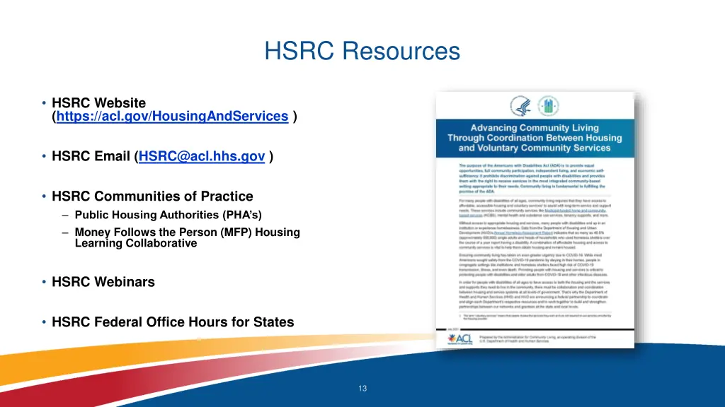hsrc resources