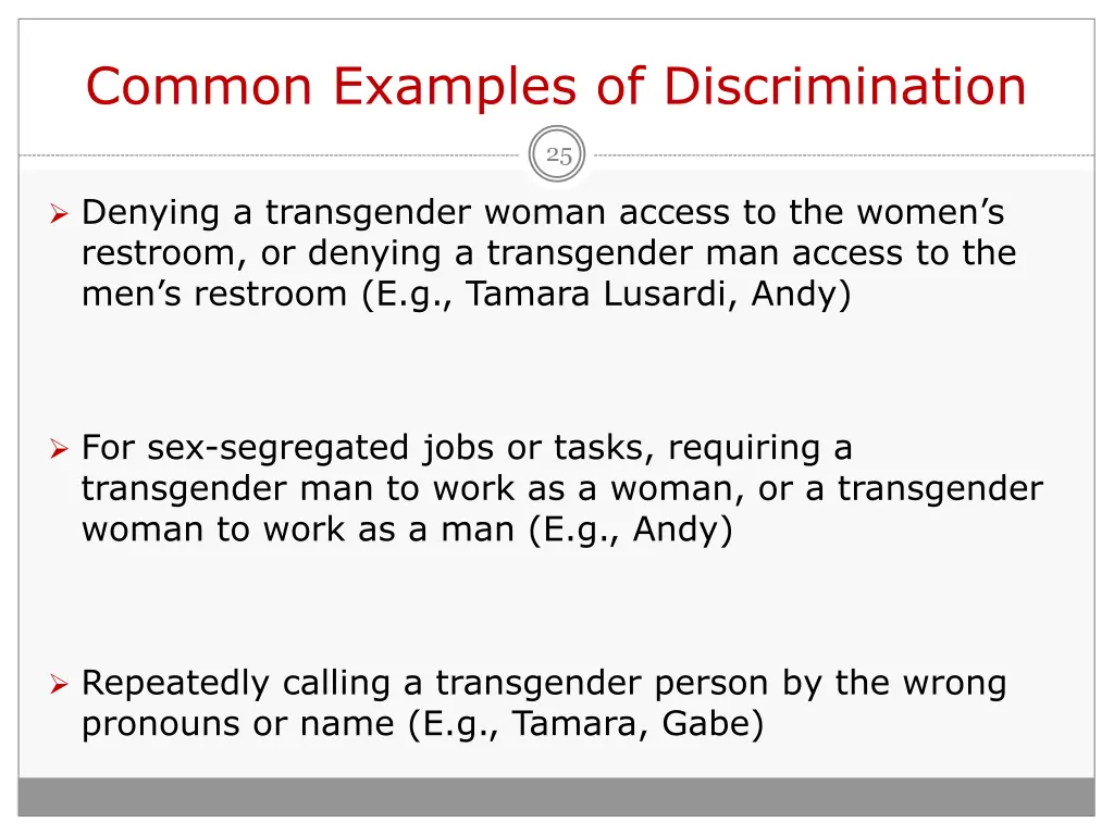 common examples of discrimination 1