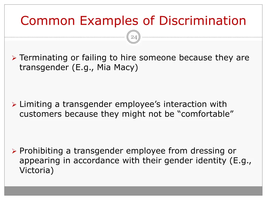 common examples of discrimination