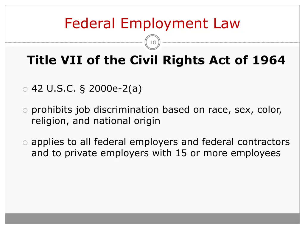 federal employment law