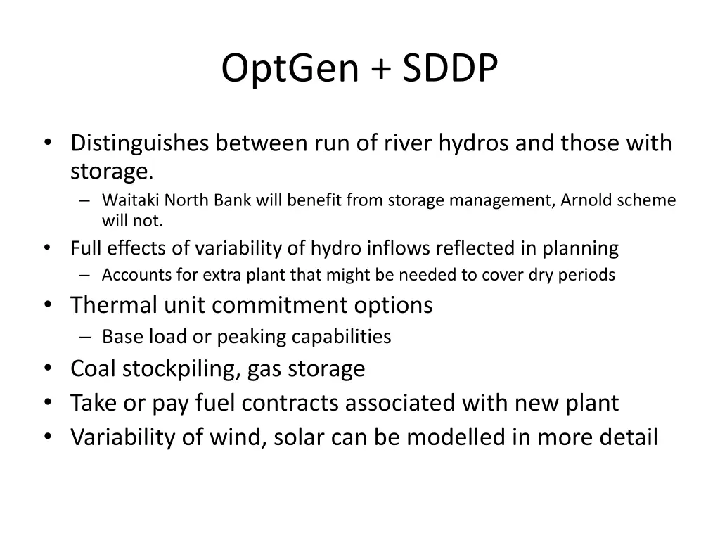 optgen sddp