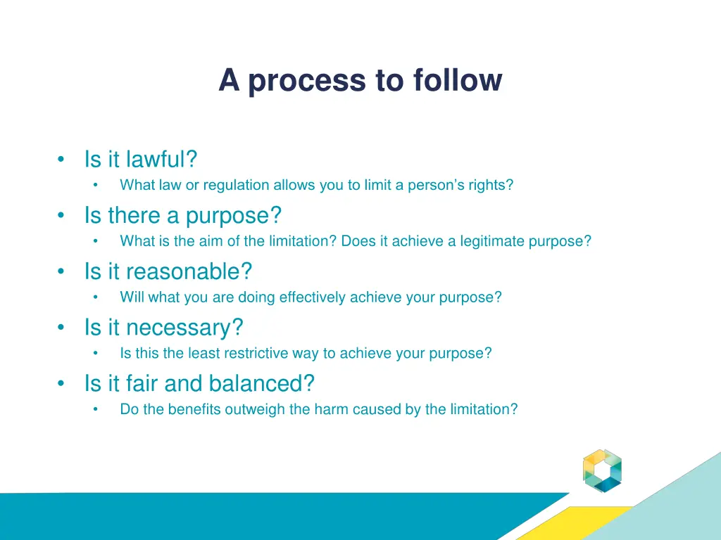 a process to follow 1