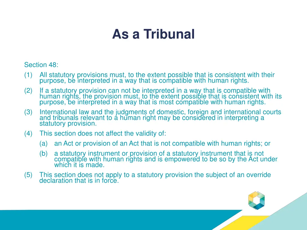 as a tribunal 1