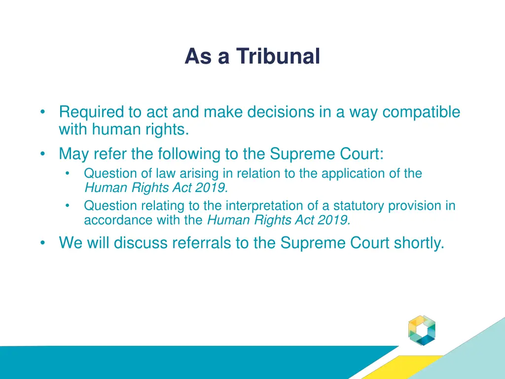 as a tribunal