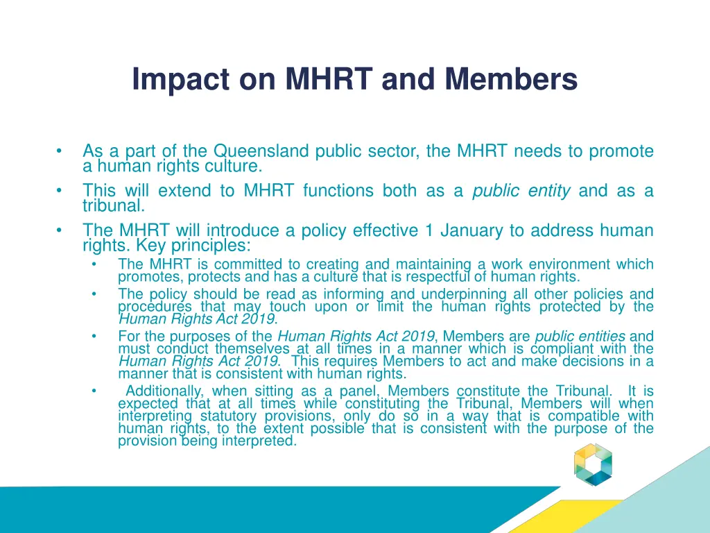 impact on mhrt and members