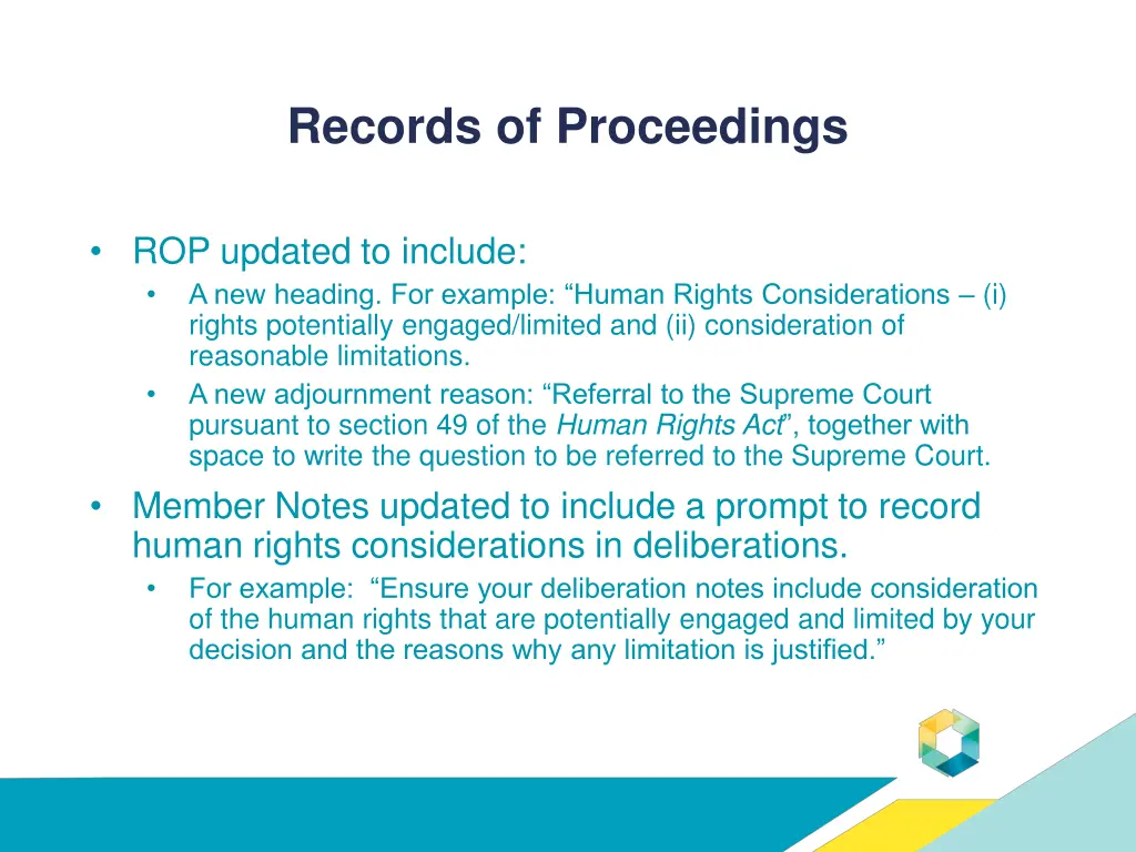 records of proceedings