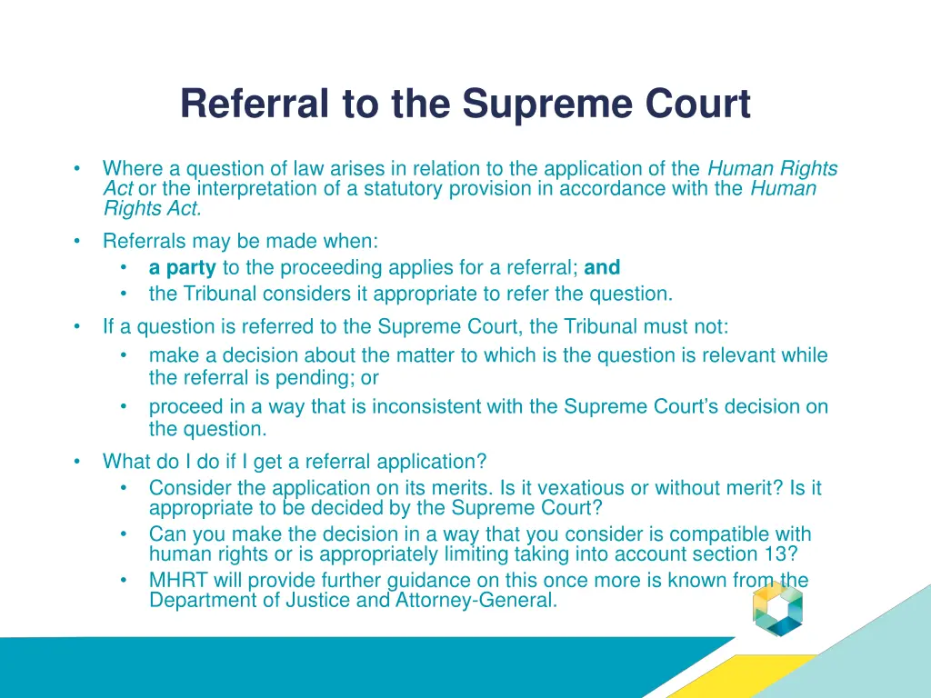referral to the supreme court
