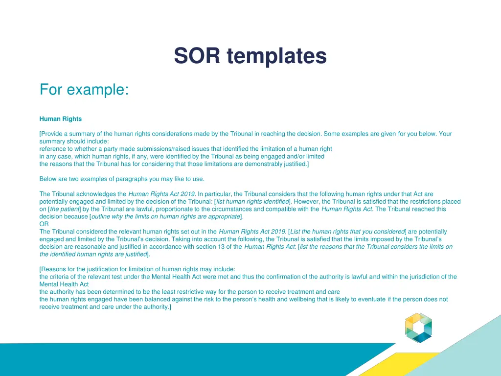 sor templates