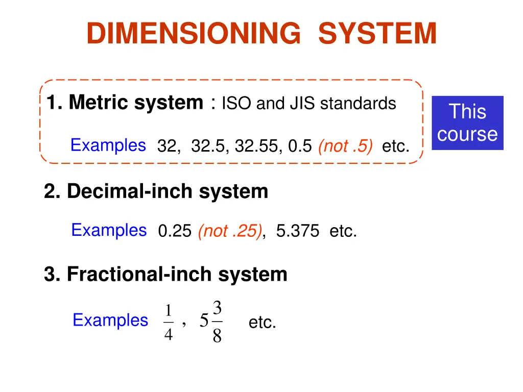 dimensioning system