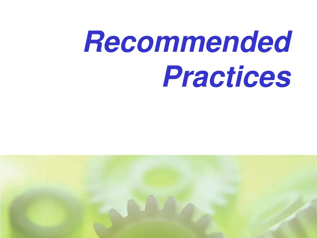 recommended practices