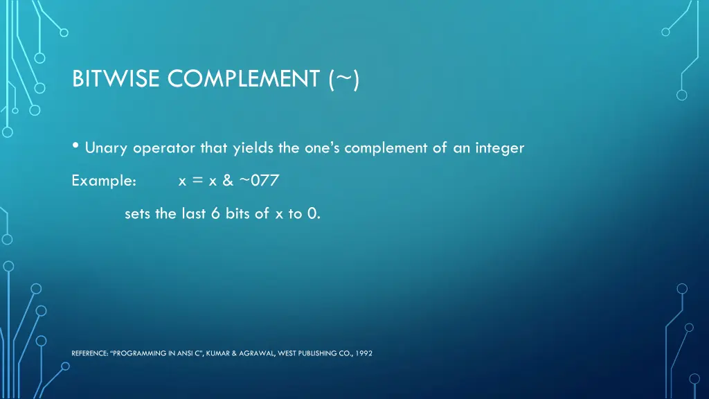 bitwise complement