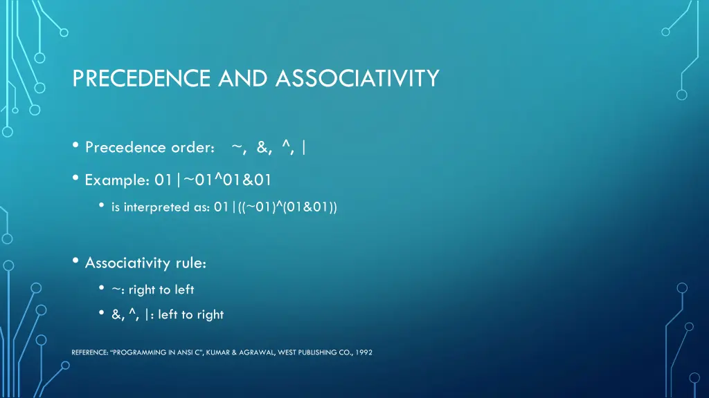 precedence and associativity