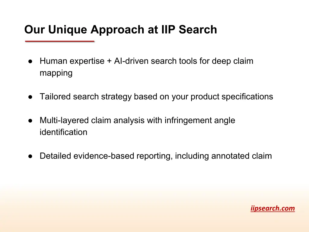 our unique approach at iip search