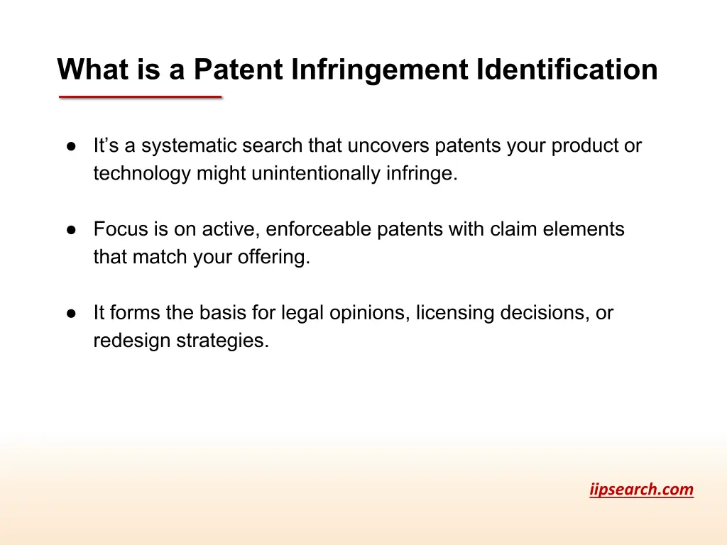 what is a patent infringement identification