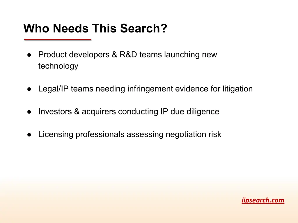 who needs this search
