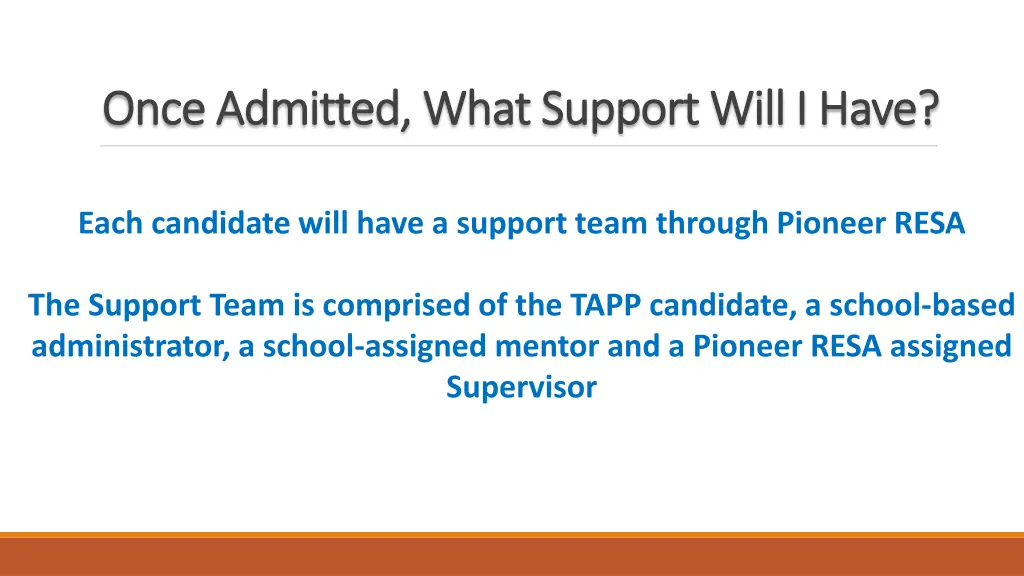 once admitted what support will i have once